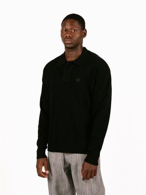 Filling Pieces Knit Shirt Boucle Black Size Large